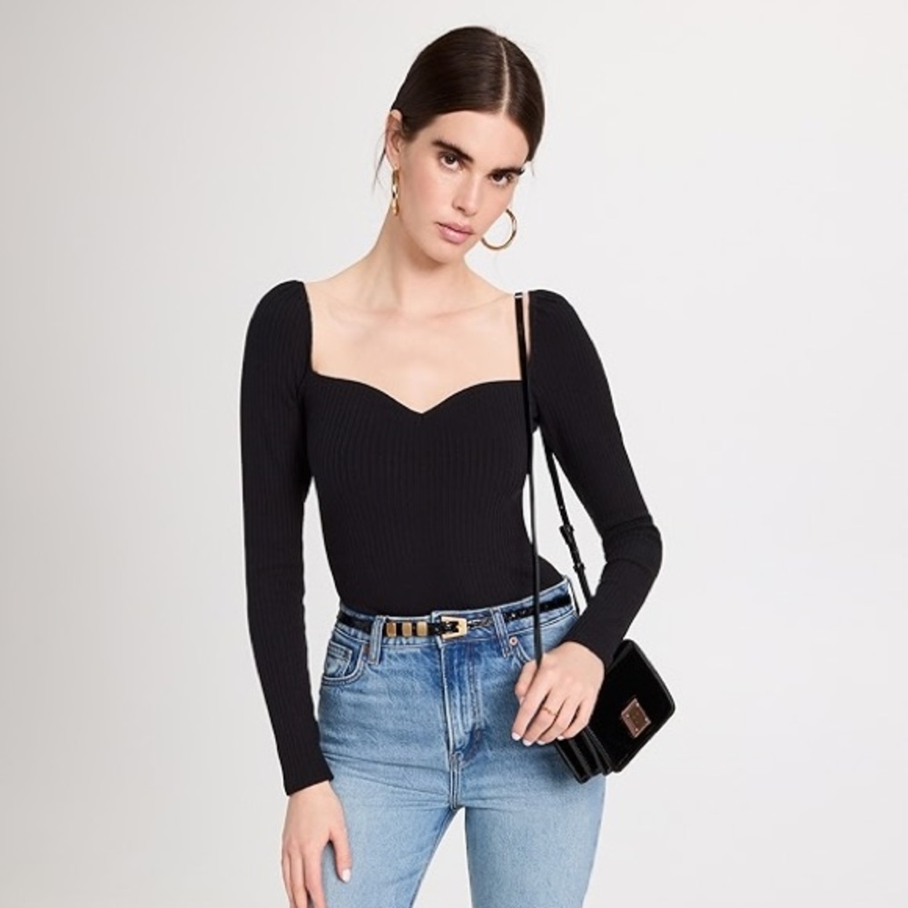Reformation - October Knit Top - size Small - color Black